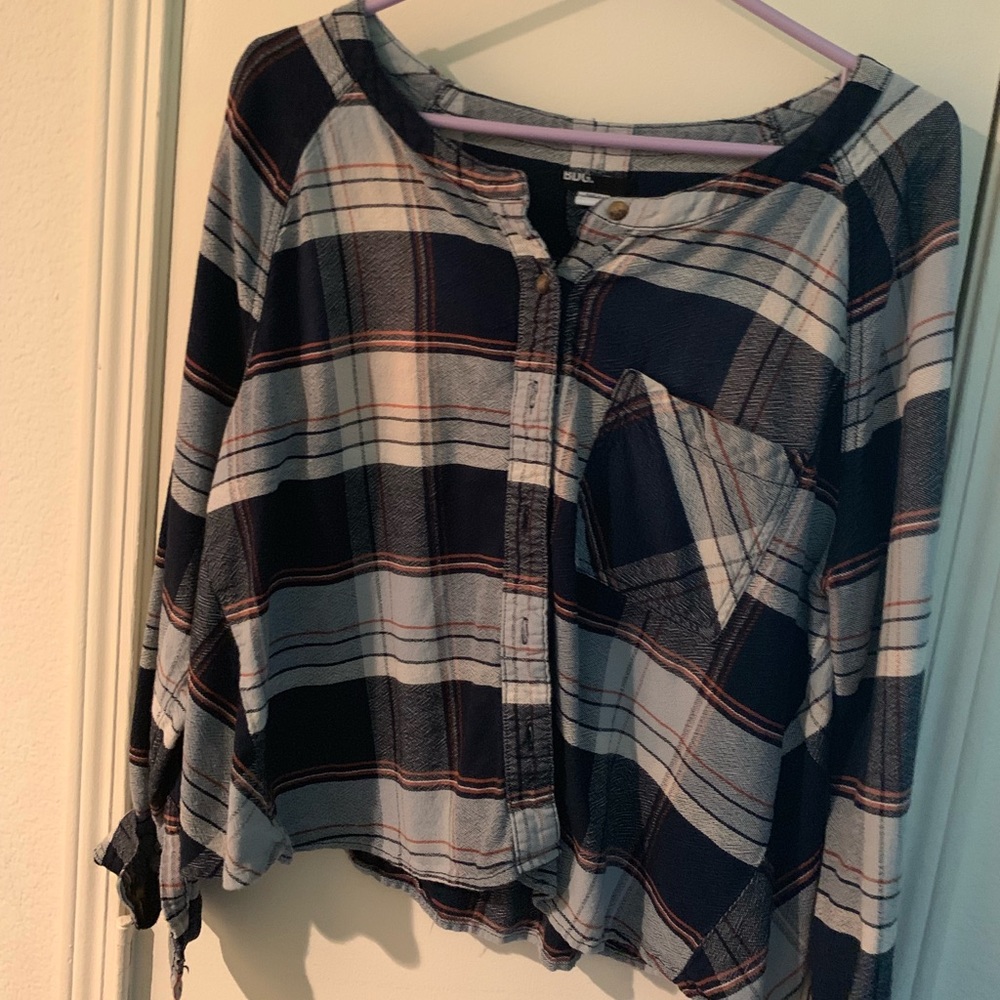 BDG slight crop button up